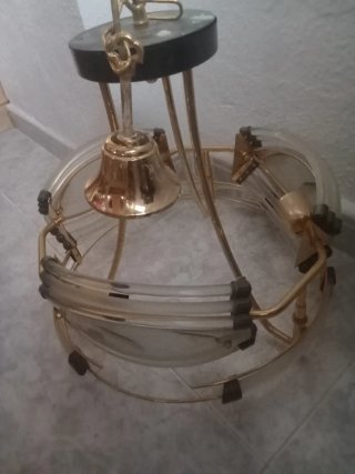 Lámpara colgante vintage cristal y metal