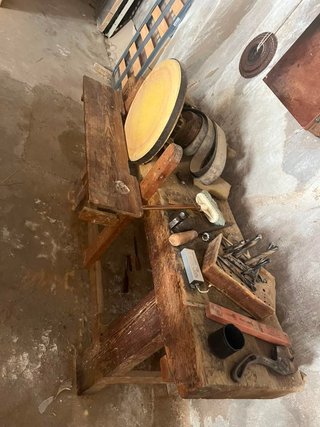 Máquina carpintería antigua transmisión correas