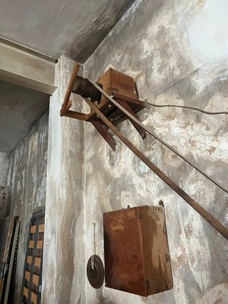 Máquina carpintería antigua transmisión correas