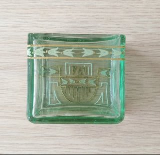 Porta stuzzicadenti Art Decò vetro verde