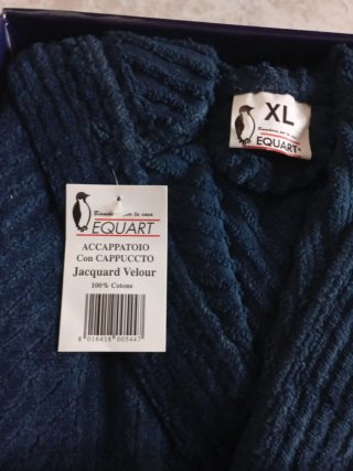 Accappatoio Equart Jacquard Velour Blu XL