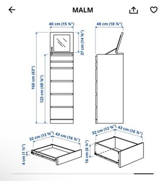 Cómoda Ikea Malm Madera