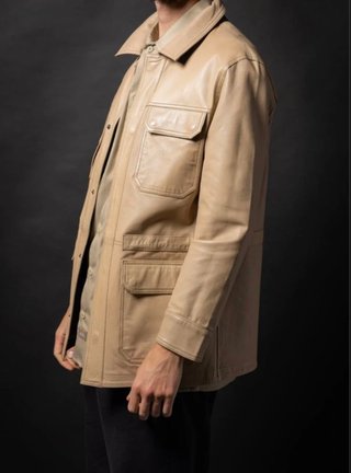 Chaqueta de cuero reversible tres cuartos