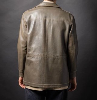 Chaqueta de cuero reversible tres cuartos