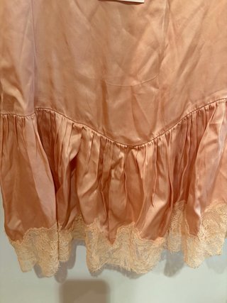 Camisón Zara tirantes seda y encaje rosa Talla M