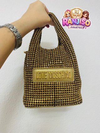 Bolso Love Moschino Dorado Brillante