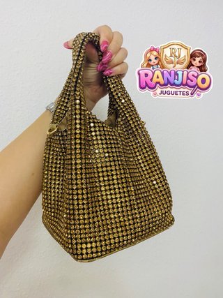 Bolso Love Moschino Dorado Brillante