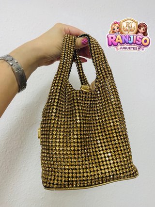 Bolso Love Moschino Dorado Brillante