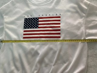 Sudadera blanca oversize Los Angeles 1984 bandera