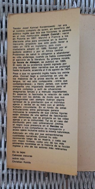 Libro "El negro del Narciso" Joseph Conrad