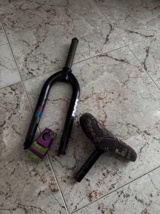 Horquilla, potencia y sillín BMX Pack