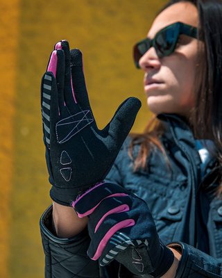 Guantes Verano By City Moscow Mujer Negro Rosa