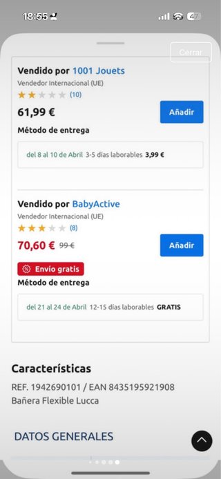 Bañera bebé con hamaca plegable