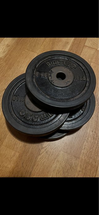 4 discos de pesas de hierro de 5kg