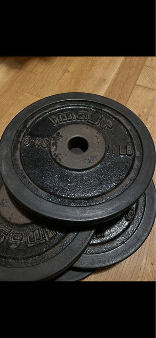 4 discos de pesas de hierro de 5kg