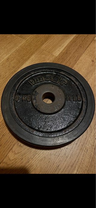 4 discos de pesas de hierro de 5kg