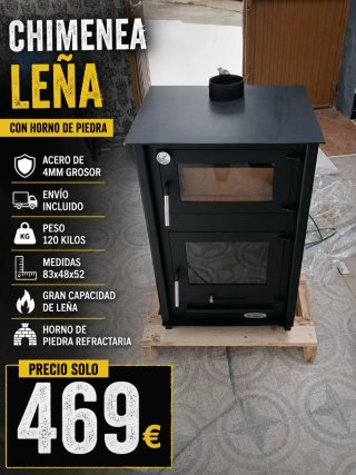Estufa de leña con horn málaga