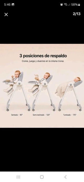 Trona de bebé 3 posiciones