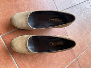 Zapatos de tacón ante marrón talla 39