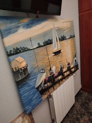 Cuadro Grande Barcos y Velero