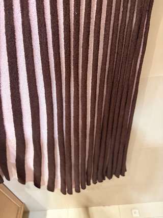 Falda Larga Rayas Marrón y Rosa Zara Talla L.