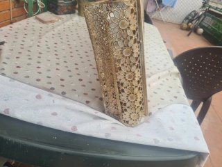 Espejo de pasillo dorado y plateado