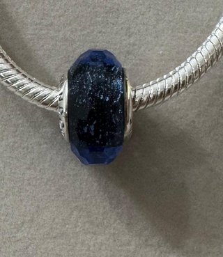 Charm Pandora Vetro Murano sfaccettato Blu