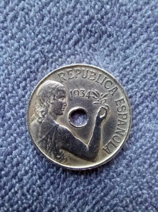 Moneda 25 Céntimos 1934 II República Española