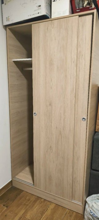 Armario puertas correderas roble claro 100x205cm