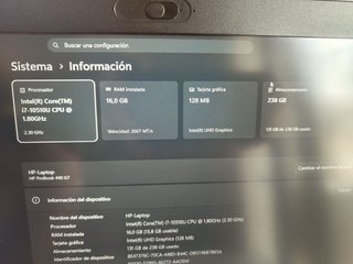 HP ProBook 440 G7 i7 10ª Gen 16GB RAM SSD 256GB