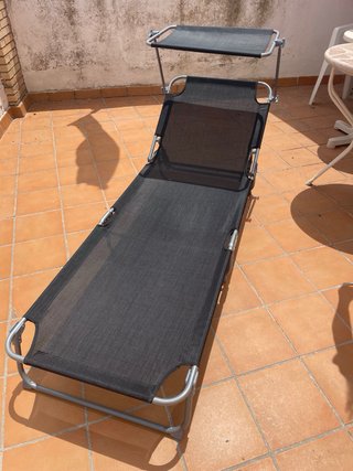 Tumbona plegable negra