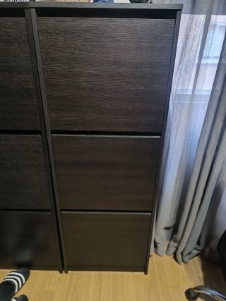 Zapatero 3 compartimentos madera oscuro