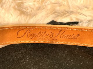 Cintura Reptile's House vera pelle camoscio beige