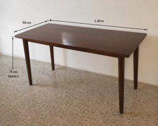 Mesa de comedor nogal macizo 150x90x75cm