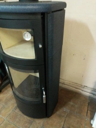 Estufa leña horno pizzas cristal metal
