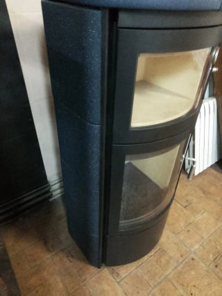 Estufa leña horno pizzas cristal metal