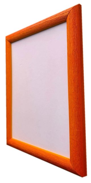 Cornice arancione in legno con venature cm. 15x20
