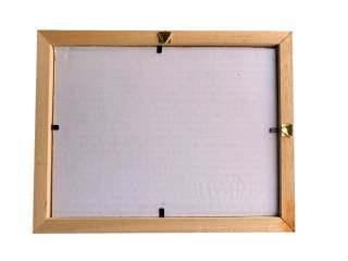 Cornice arancione in legno con venature cm. 15x20