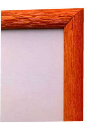 Cornice arancione in legno con venature cm. 15x20
