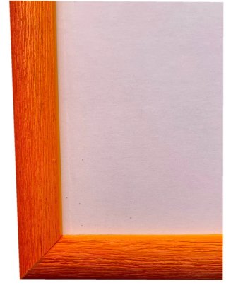 Cornice arancione in legno con venature cm. 15x20