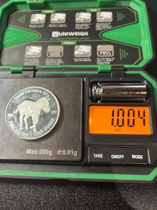 Moneda Plata Cebra 5000 Francos CFA Tchad 1 Onza