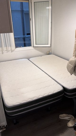 2 colchones y base cama King Size