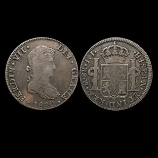 Moneda 8 Reales Fernando VII 1820 México