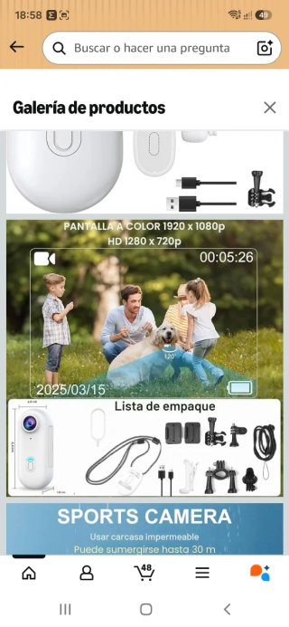 Cámara Deportiva OBEST 1080P WiFi H.264