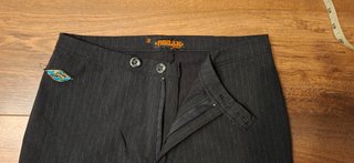 Pantalón Raya Vintage Y2K Tela Elástica Bootcut 33