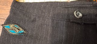 Pantalón Raya Vintage Y2K Tela Elástica Bootcut 33