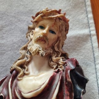 Pareja Figuras Religiosas Virgen y Jesús
