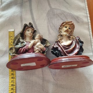 Pareja Figuras Religiosas Virgen y Jesús