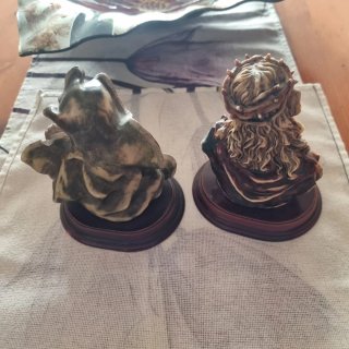 Pareja Figuras Religiosas Virgen y Jesús