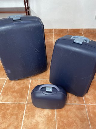 Conjunto Maletas y Neceser Valisa Azul/Gris